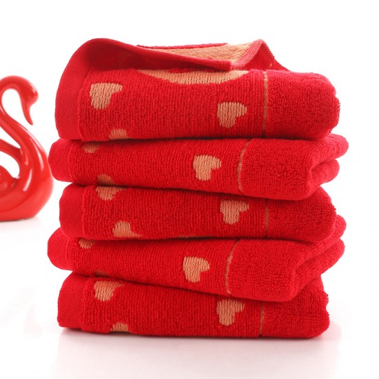 Eco-friendly dyed pure cotton wedding towels. Double Happiness wedding towels for wedding gifts