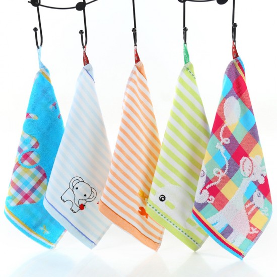 Square handkerchiefs, wholesale manufacturer, cartoon baby cotton handkerchiefs, gauze-edged, children's kindergarten square handkerchiefs, hanging towels.