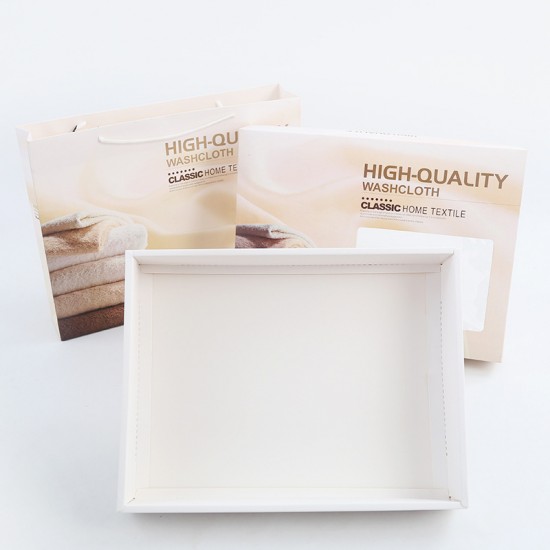 Gaoyang manufacturer wholesale double-pack towels, top and bottom cover boxes and tote bags, pure cotton face towels, creative advertising gifts.