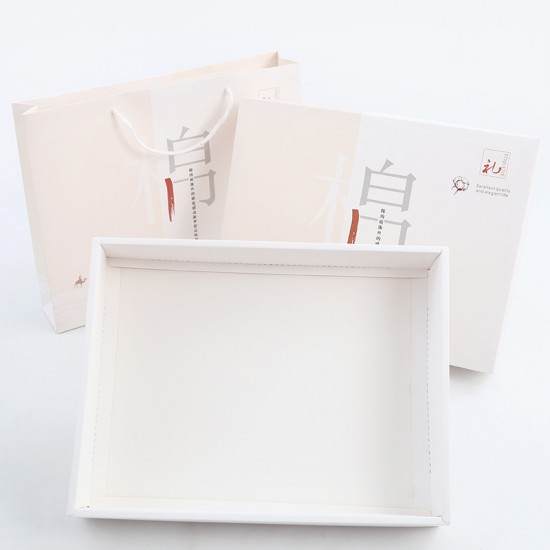 Wholesale pure cotton towels, top and bottom cover towel gift boxes and tote bags, custom-designed for simple gifts.