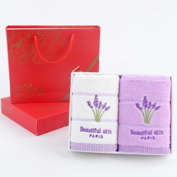 Gaoyang manufacturer wholesale double-pack towels, top and bottom cover boxes and tote bags, pure cotton face towels, creative advertising gifts.