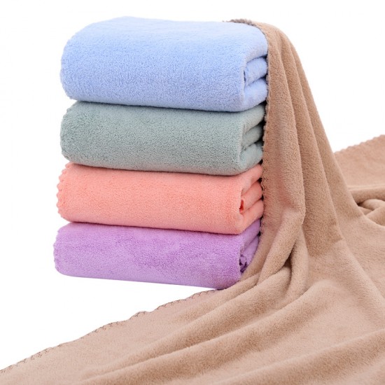 Cutting edge coral fleece bath towels, hotel daily necessities, solid color simple universal gift box sets.