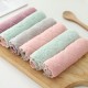 Family-size double-sided, two-color dishwashing towels, oil-free kitchen towels, thickened coral fleece small towels.