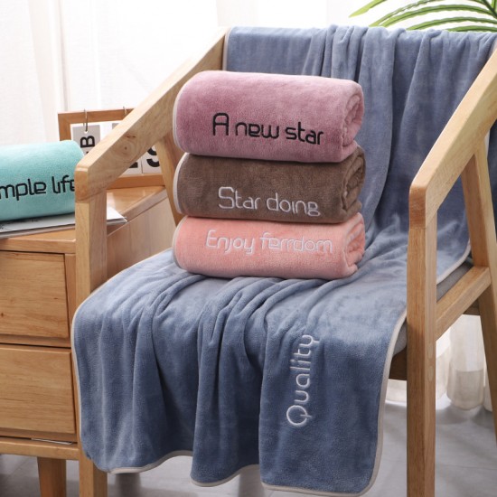 New microfiber bath towels, soft and absorbent, adult embroidered bath supplies, dropshipping available. Supermarket wholesale