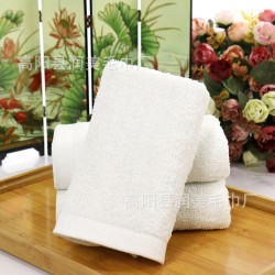 White cotton face towels, wholesale, hotel, and gift towels, with logo embroidery.