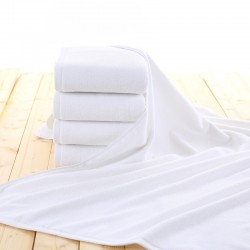 400g white bath towels, factory direct, pure cotton, hotel bath center bath towels, thickened.