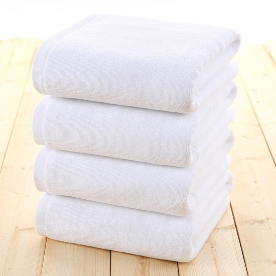 400g white bath towels, factory direct, pure cotton, hotel bath center bath towels, thickened.
