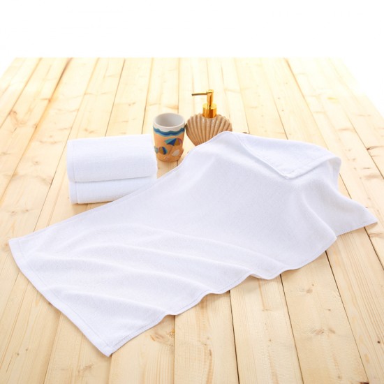 100g hotel white towels, manufacturer Pure cotton towels for hotels, baths, and beauty salons, soft and absorbent with custom logos.
