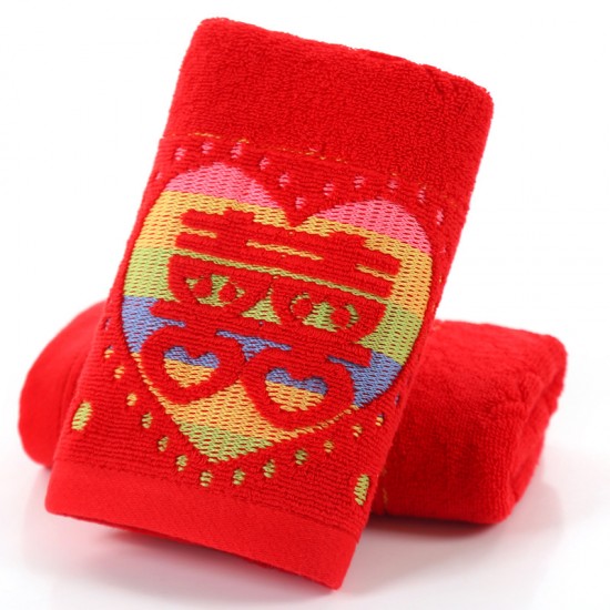 Cotton wedding towels, factory direct wholesale, 32-strand new soft, thickened face towels for festive weddings.