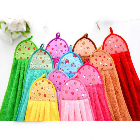 Manufacturer direct sale of coral fleece hand towels, cartoon children's hand towels, kitchen hanging towels with logos