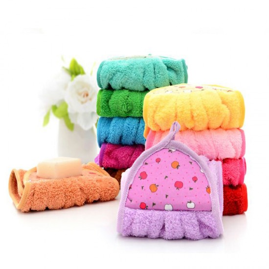 Manufacturer direct sale of coral fleece hand towels, cartoon children's hand towels, kitchen hanging towels with logos