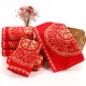 Manufacturer direct sale of pure cotton wedding red towels, wedding gifts, red absorbent couple towels with the character "happiness"