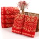 Manufacturer direct sale of pure cotton wedding red towels, wedding gifts, red absorbent couple towels with the character "happiness"