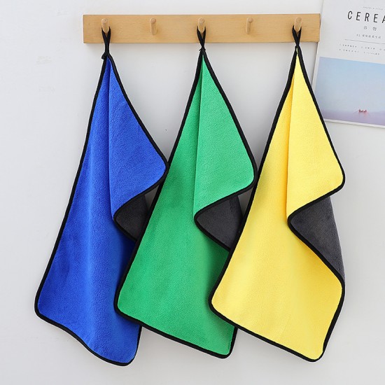 Thickened double-sided quick-drying car wash towels, absorbent coral fleece cleaning towels, wholesale logo designs.