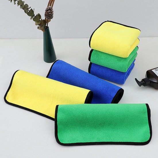 Thickened double-sided quick-drying car wash towels, absorbent coral fleece cleaning towels, wholesale logo designs.