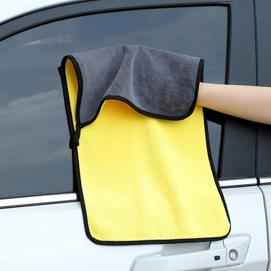 Thickened double-sided quick-drying car wash towels, absorbent coral fleece cleaning towels, wholesale logo designs.