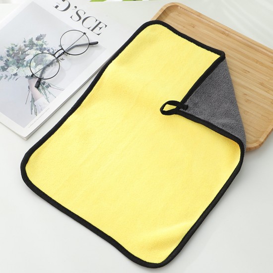 Thickened double-sided quick-drying car wash towels, absorbent coral fleece cleaning towels, wholesale logo designs.