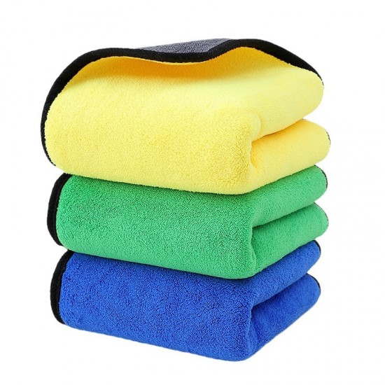 Thickened double-sided quick-drying car wash towels, absorbent coral fleece cleaning towels, wholesale logo designs.